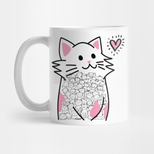 Cats Brighten Up My Heart (Pink) Mug